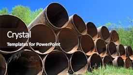  Presentation with pipes - Cool new slides with old gas pipes amongst green backdrop and a  colored foreground