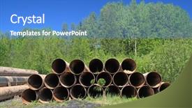  Presentation with pipes - Amazing PPT layouts having old gas pipes amongst green backdrop and a  colored foreground