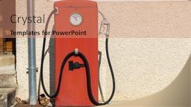  Presentation with gas station - PPT layouts featuring old-gas-station-marnay-haute background and a coral colored foreground