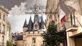  Presentation with france flag - Slide set consisting of old-gate-entrance background and a coral colored foreground