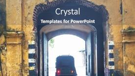  Presentation with maritime - Presentation having old-gate-in-galle-dutch background and a ocean colored foreground