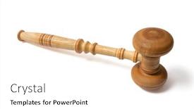  Presentation with gavel - Theme consisting of old-gavel-isolated-on-white background and a white colored foreground