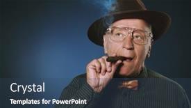 Presentation with dark space - Presentation featuring old-gentleman-smokes-a-cigar background and a ocean colored foreground