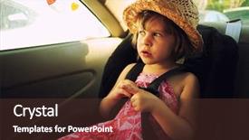  Presentation with old car - Theme with three year old girl sitting background and a tawny brown colored foreground