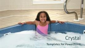  Presentation with old - Beautiful PPT theme featuring old girl sitting in hottub backdrop and a  colored foreground