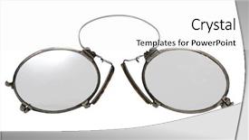  Presentation with antique - Amazing slides having old glasses - antique pince-nez eyeglasses isolated backdrop and a  colored foreground
