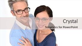  Presentation with middle ages - Slide deck enhanced with old glasses - middle-aged couple with eyeglasses background and a lemonade colored foreground