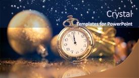  Presentation with golden christmas - Beautiful PPT theme featuring old-golden-clock-close backdrop and a navy blue colored foreground