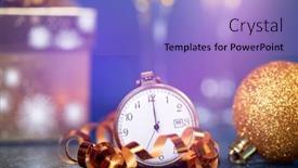  Presentation with sparkling - PPT layouts enhanced with old-golden-clock-close background and a light blue colored foreground