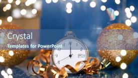  Presentation with sparkling - Colorful slides enhanced with old-golden-clock-close backdrop and a ocean colored foreground