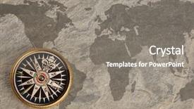  Presentation with vintage compass - Cool new presentation design with old golden compass on vintage backdrop and a gray colored foreground