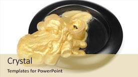  Presentation with wax - PPT theme consisting of old golden wax candle background and a yellow colored foreground