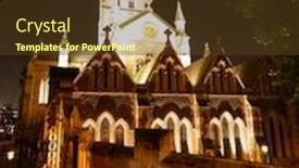  Presentation with gothic - PPT theme featuring old-gothic-cathedral-at-night background and a tawny brown colored foreground
