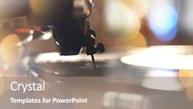  Presentation with old music - Beautiful slides featuring old gramophone player closeup concept backdrop and a gray colored foreground