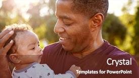  Presentation with african american couples on the mountaintop - Presentation theme consisting of old grandson close up head background and a tawny brown colored foreground