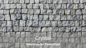  Presentation with old brick wall texture - Presentation having old grey square brick wall background and a gray colored foreground