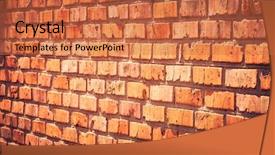  Presentation with old brick wall texture - Beautiful theme featuring old grunge brick wall background backdrop and a  colored foreground