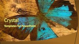  Presentation with rustic old wood texture - Cool new theme with old grunge butterfly wooden texture backdrop and a tawny brown colored foreground