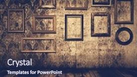  Presentation with old style - Cool new slide deck with old grunge interior wooden frames backdrop and a navy blue colored foreground