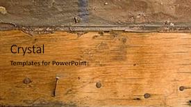  Presentation with paper line - PPT theme consisting of old grunge paper on wood background and a gold colored foreground