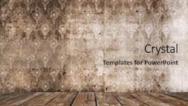  Presentation with old house - Cool new presentation design with old grunge room retro background backdrop and a mint green colored foreground