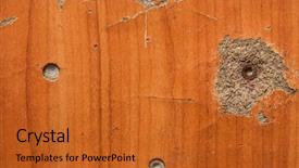  Presentation with rustic old wood texture - PPT layouts with old grunge screw in wood background and a red colored foreground