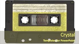  Presentation with cassette - Cool new PPT layouts with old grungy cassette tape isolated backdrop and a tawny brown colored foreground