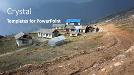  Presentation with old house - Theme consisting of old-guest-house-is-semi background and a teal colored foreground