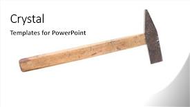  Presentation with old - Colorful PPT theme enhanced with old hammer isolated on white backdrop and a white colored foreground