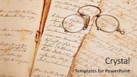  Presentation with book glasses - Theme enhanced with old hand-written cook book background and a lemonade colored foreground