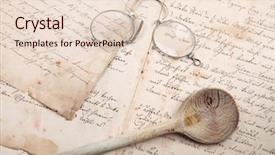  Presentation with old book - Presentation theme consisting of old hand-written cook book background and a lemonade colored foreground