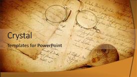  Presentation with old book - Beautiful slide deck featuring old hand-written cook book backdrop and a yellow colored foreground