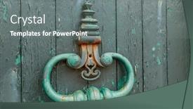  Presentation with old wood - Slide set consisting of old-handle-door-rusty-iron background and a gray colored foreground