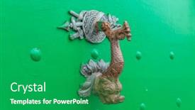  Presentation with old wood - Presentation theme consisting of old-handle-door-rusty-iron background and a shamrock green colored foreground