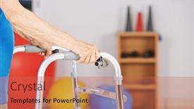  Presentation with senior citizen - Cool new presentation theme with old-hands-of-a-senior backdrop and a coral colored foreground