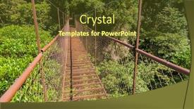 Presentation with jungle - Beautiful slide deck featuring old hanging bridge in the jungle of panama backdrop and a tawny brown colored foreground