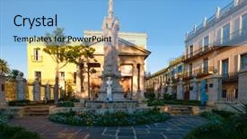  Presentation with colonial - Presentation theme with old havana an old colonial background and a light blue colored foreground