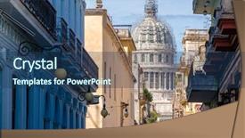  Presentation with old buildings - Amazing slide deck having old havana with typical colonial backdrop and a ocean colored foreground
