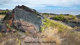  Presentation with old age - Audience pleasing slide deck consisting of old-hawaiian-lava-flow-shows backdrop and a coral colored foreground