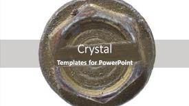  Presentation with black and white old phone - Presentation design featuring old-hex-screw-isolated background and a tawny brown colored foreground