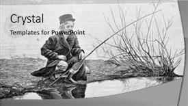  Presentation with engraving - Cool new presentation design with old history - boy fishes engraving by rashevsky backdrop and a  colored foreground