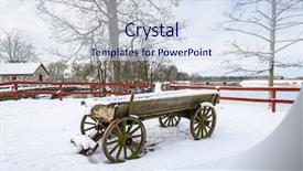  Presentation with win in a thoroughbred horse - Presentation design featuring old horse cart in sweden background and a sky blue colored foreground