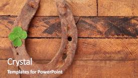  Presentation with old butcher shop - Amazing presentation having old horse shoe with clover backdrop and a red colored foreground