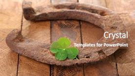  Presentation with clover - Amazing presentation having old horse shoe with clover backdrop and a red colored foreground