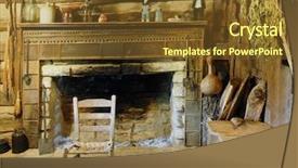  Presentation with 19th century - Presentation theme enhanced with old house - interior view of an interior background and a tawny brown colored foreground