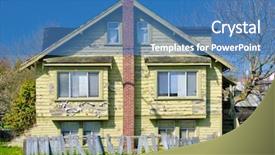  Presentation with old house - PPT theme having old house in disrepair background and a teal colored foreground