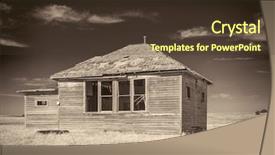  Presentation with old house - Beautiful PPT layouts featuring old house in nebraska sandhill backdrop and a tawny brown colored foreground