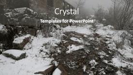  Presentation with old house - Presentation theme featuring old-house-in-ruins background and a dark gray colored foreground