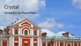  Presentation with baroque - Audience pleasing theme consisting of old house in style of baroque saint-petersburg russia backdrop and a light blue colored foreground