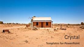  Presentation with old house - Theme with old house in the desert background and a coral colored foreground